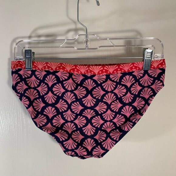 Boden EUC navy blue/pink seashell print bikini bottoms Size 8 - Picture 2 of 5